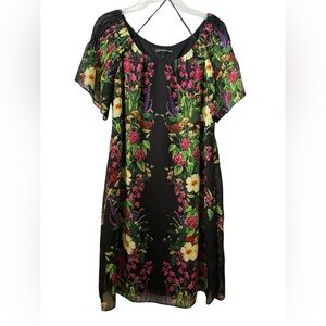 Floral Black Midi Dress